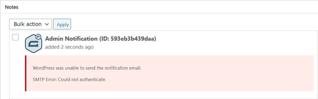 SMTP() connection failed.