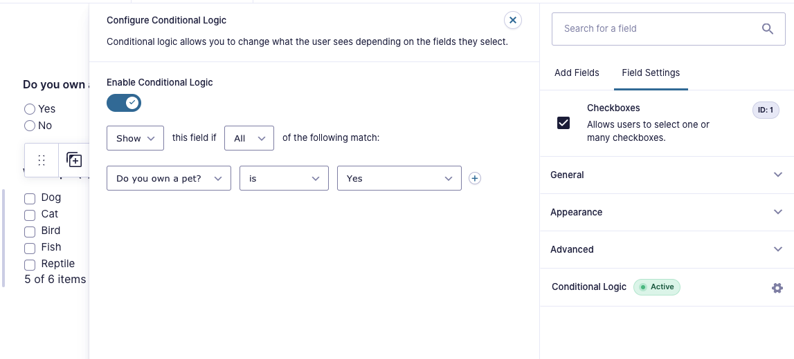 Enabling Conditional Logic For A Field - Gravity Forms Documentation