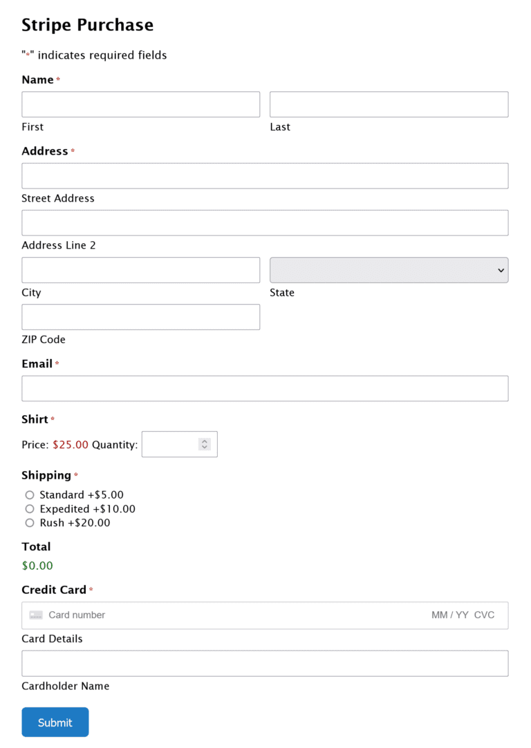 Setting Up a Stripe Compatible Form - Gravity Forms